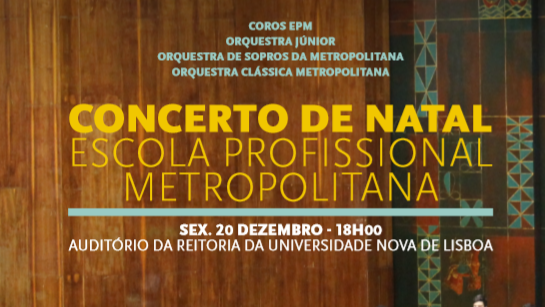 Cartaz do Concerto de Natal da Escola Profissional Metropolitana