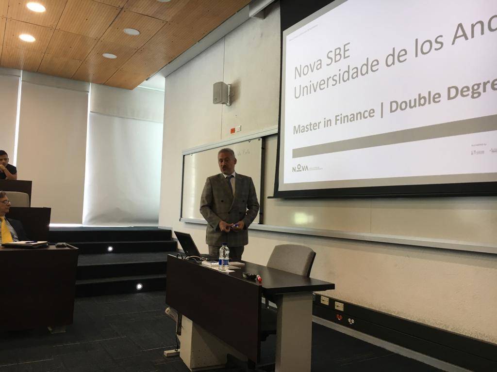 Prof. Amaro de Matos na apresentação do Double Degree em Finanças NOVA/Univ. Los Andes
