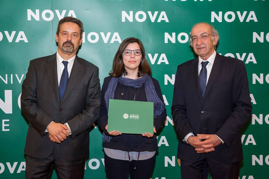 Rector of NOVA; Margarida Barbosa (best student of Materials Engineering) and Dean of FCT NOVA