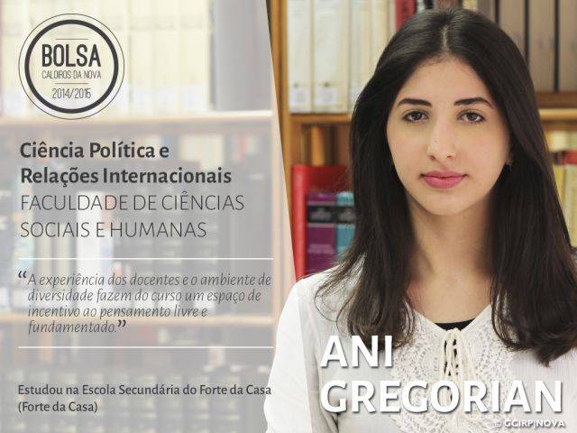 Ani Gregorian - estudante de Ciência Política e Relações Internacionais (Faculdade de Ciências Sociais e Humanas)