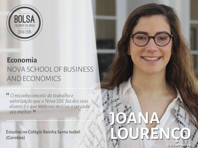 Joana Lourenço - estudante de Economia (Nova School of Business and Economics)