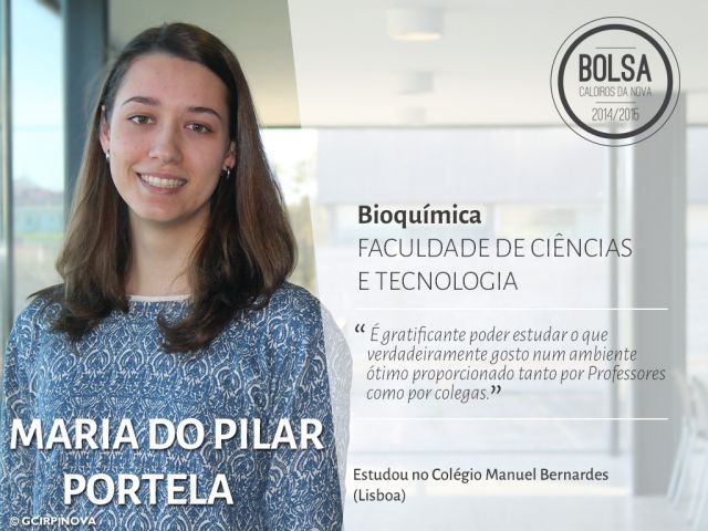 Maria do Pilar Portela - estudante de Bioquímica (Faculdade de Ciências e Tecnologia)